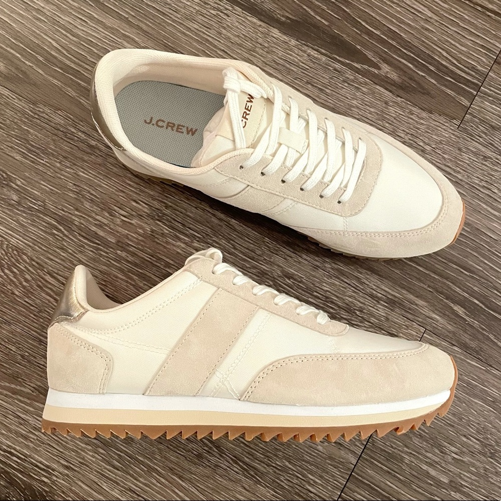 J. Crew Beige and Cream Women's Sneakers